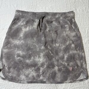 Susan G. Komen‎ Earth Yoga Gray Tie-Dye Mini Golf Athleisure Active Skort Size L